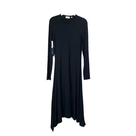 Aritzia Wilfred Free Macpherson asymmetric hem dress Size S black boho lagenlook - Picture 1 of 8